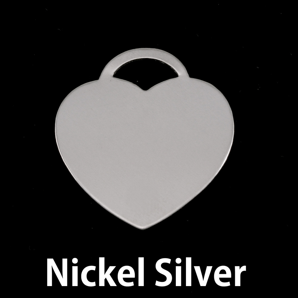 Metal Stamping Blanks Nickel Silver "Tiffany" Style Heart, 24mm (.95") x 22mm (.87"), 24g